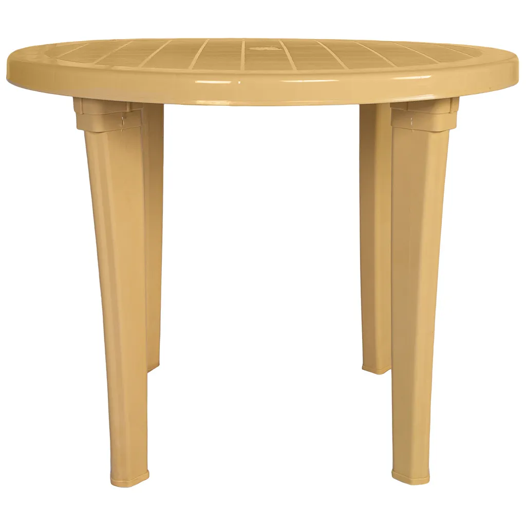 Стол круглый Элластик, пластик, бежевый