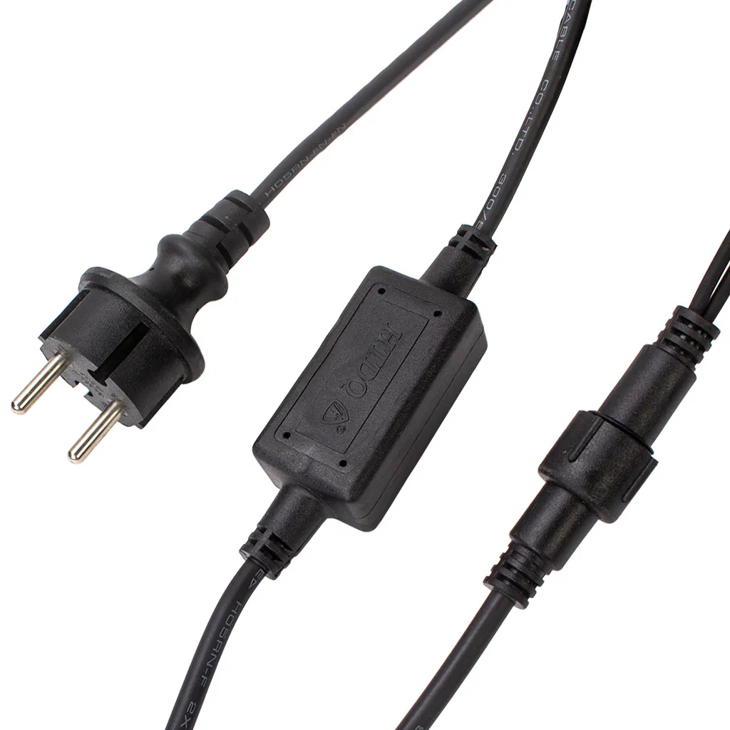 Гирлянда Нить, мерцание, 50м, толстый черный провод, холодный свет, уличная