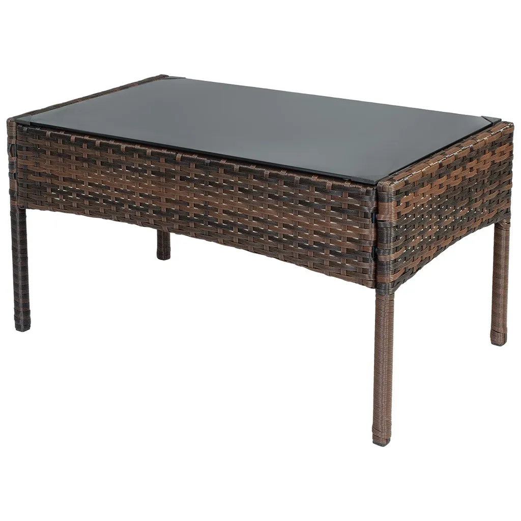 Набор мебели Доминика SFS003, стол + диван + 2 кресла, темно-коричневый