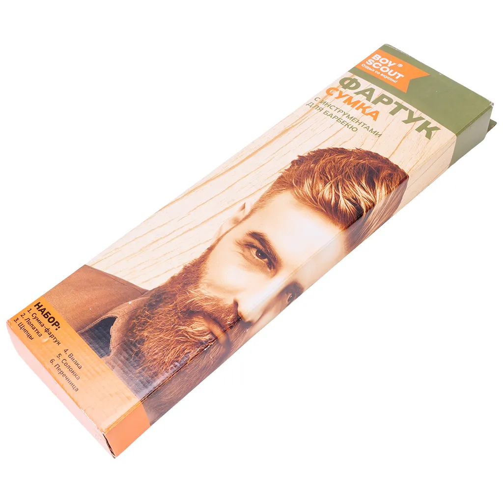 Набор Boyscout, сумка-фартук, вилка, лопатка, щипцы, солонка, перечница