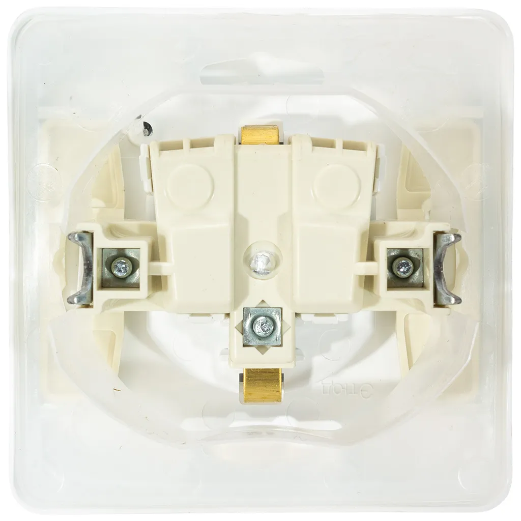 Розетка скрытой проводки Systeme Electric Этюд, 1-местная, 16А, с заземлением, белая.
