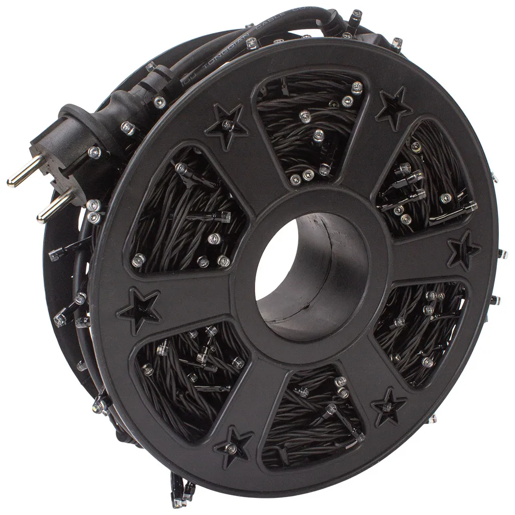 Гирлянда Нить, на катушке, с мерцанием, 50м тонкий черный провод, цветной свет,
уличная