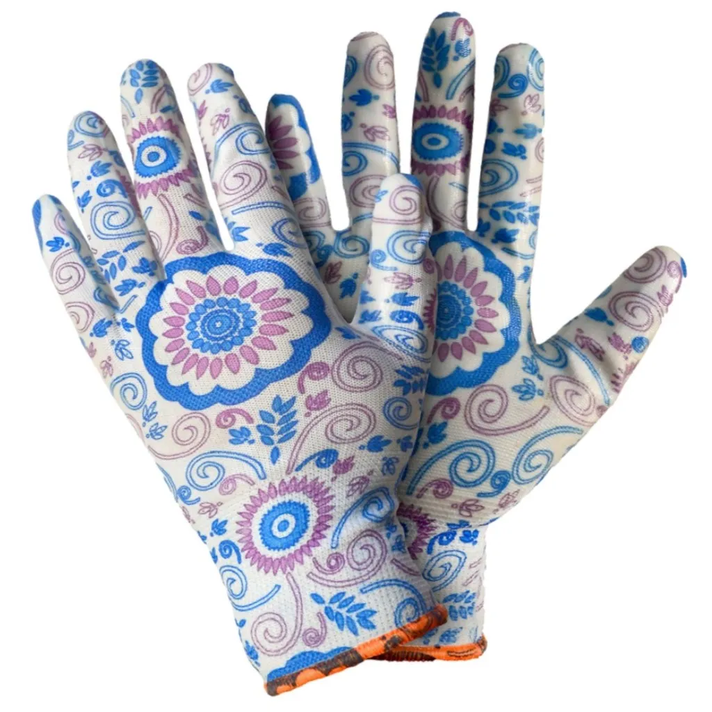 Перчатки Fiberon Садовые работы, полиэстер, полиуретановое покрытие, микс цветов №2