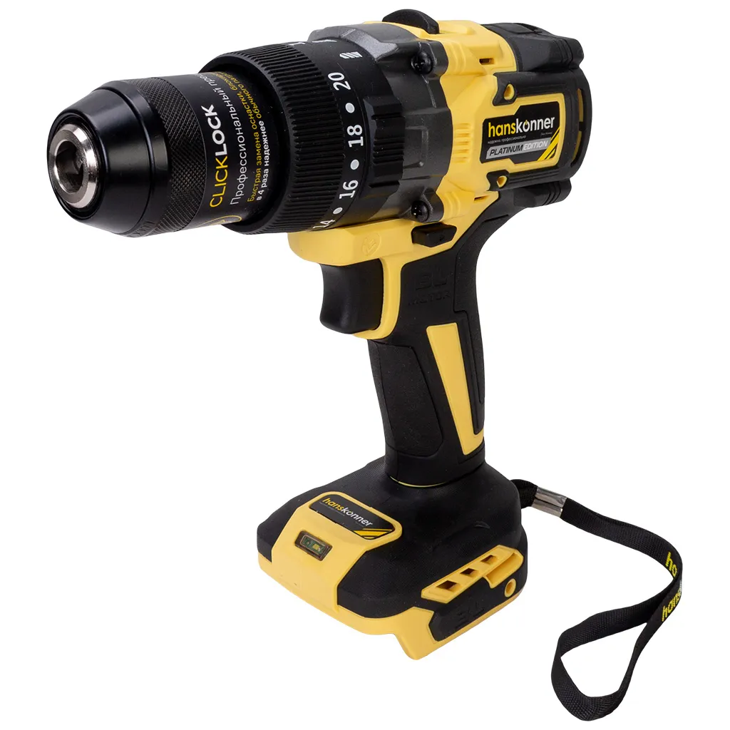 Набор электроинструмента Hanskonner, Дрель ударная + Гайковерт, в ящике с АКБ 6А+ЗУ 4,