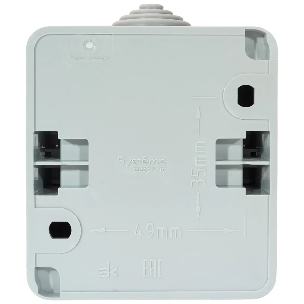 Розетка открытой проводки Systeme Electric Этюд, 1-местная, 16А, с заземлением, серая