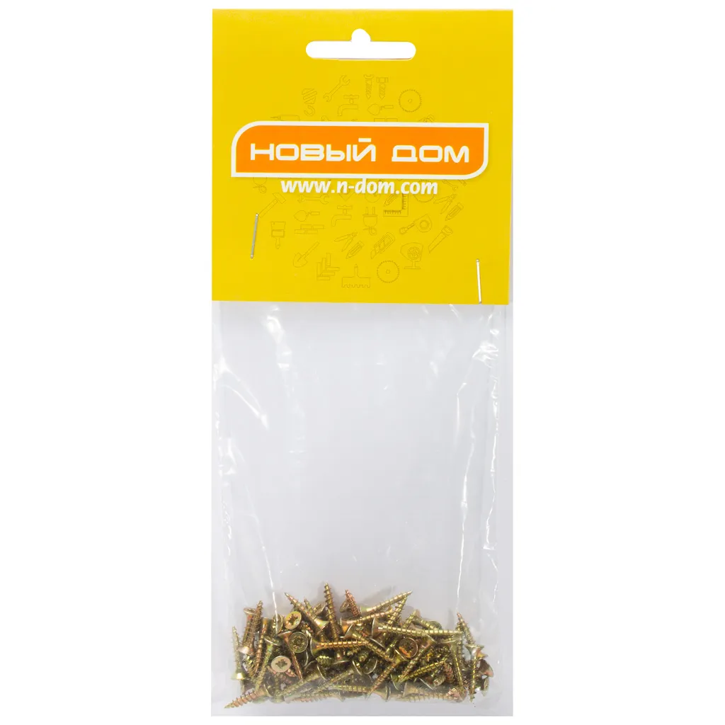 Шуруп универсальный, 3.0 х16, желтый, 100 шт/упак