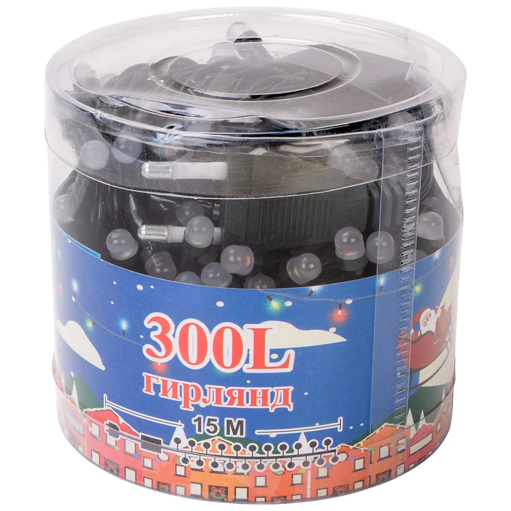 Электрогирлянда Нить, прямая, V8 300 ламп, цветной свет
