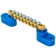 Шина нулевая EKF, N (6х9мм) 8 отверстий, 2 синих угловых изолятора цены в Воронеже