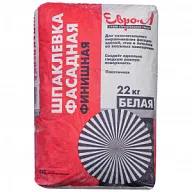 Шпатлевка цементная фасадная Евро-Л, белая, 22кг цены в Воронеже