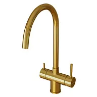 Смеситель для кухни Mixline MLSS-0326G, с фильтром для питьевой воды, золото цены в Воронеже