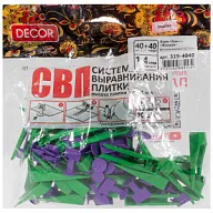 Зажим + Клин Decor для плитки, "Флажок" 1.4 мм, 40+40шт/упак цены в Воронеже