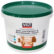 Краска водно-дисперсионная VGT АК-1180, акриловая, белоснежная, 3кг цены в Воронеже