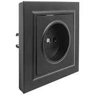 Розетка скрытой проводки ИЭК Brite, 1-местная, 16А, без заземления, черная цены в Воронеже