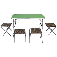 Набор мебели Nika, стол + 4 стула, зеленый с принтом цены в Воронеже