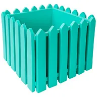 Кашпо Лардо, квадратное, среднее 283х283х218, пластик, бирюзовый цены в Воронеже