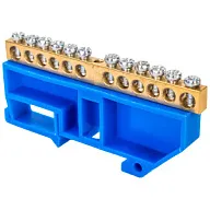 Шина нулевая EKF, N (6х9мм) 12 отверстий, синий изолятор на DIN-рейку цены в Воронеже