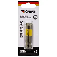 Биты Kranz Torx №30, 50мм, магнитная, 2шт цены в Воронеже