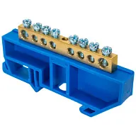 Шина нулевая EKF, N (6х9мм) 8 отверстий, синий изолятор на DIN-рейку цены в Воронеже