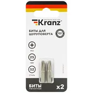 Бита Kranz PH №2, 25мм, магнитная, 2шт цены в Воронеже