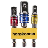 Набор адаптеров Hanskonner, для торцевых головок 1/4, 3/8, 1/2 цены в Воронеже