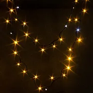 Гирлянда Нить, мерцание, 50м, толстый черный провод, теплый свет, уличная цены в Воронеже