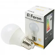 Лампа светодиодная Feron, шар, 7Вт, Е27, 2700К цены в Воронеже