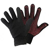 Перчатки ПВХ-точка, вязаные, двойные, черные цены в Воронеже