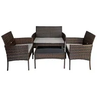 Набор мебели Доминика SFS003, стол + диван + 2 кресла, темно-коричневый цены в Воронеже