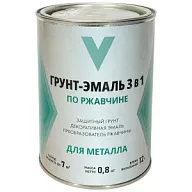 Грунт-эмаль "V" по ржавчине 3в1, серая, 0,8кг цены в Воронеже