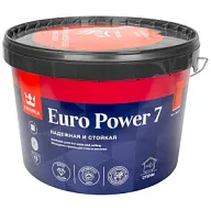 Краска водно-дисперсионная Tikkurila Euro Power-7, для стен и потолка, моющаяся, матовая, база С, 13кг цены в Воронеже