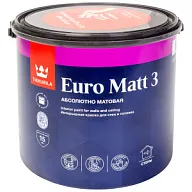 Краска водно-дисперсионная интерьерная Tikkurila Euro Matt-3 акриловая, база А, 2.7л. цены в Воронеже