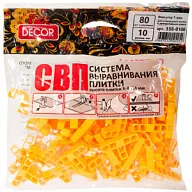 Фиксатор шва Decor для плитки, 10х10мм, Т-образный, 80шт/упак цены в Воронеже