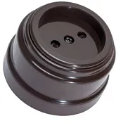 Розетка открытой проводки Bylectrica Ретро, 1-местная, без заземления, темный шоколад цены в Воронеже