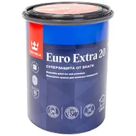 Краска водно-дисперсионная Tikkurila Euro Extra-20, моющаяся, полуматовая, база А, 0.9л цены в Воронеже