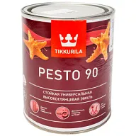 Эмаль алкидная Tikkurila Pesto 90 белая, высокоглянцевая, база А, 0.9л цены в Воронеже