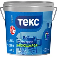 Краска водно-дисперсионная Текс Профи, для стен и потолка, моющая, база A, матовая, белая, 4.5л. цены в Воронеже