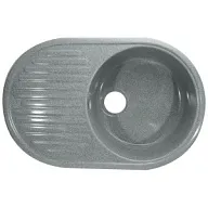 Мойка искусственный камень Marrbaxx Haomu, круглая с крылом, 455х725х185мм, темно-серая цены в Воронеже