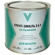 Грунт-эмаль "V" по ржавчине 3в1, красно-коричневая, 1,8кг цены в Воронеже