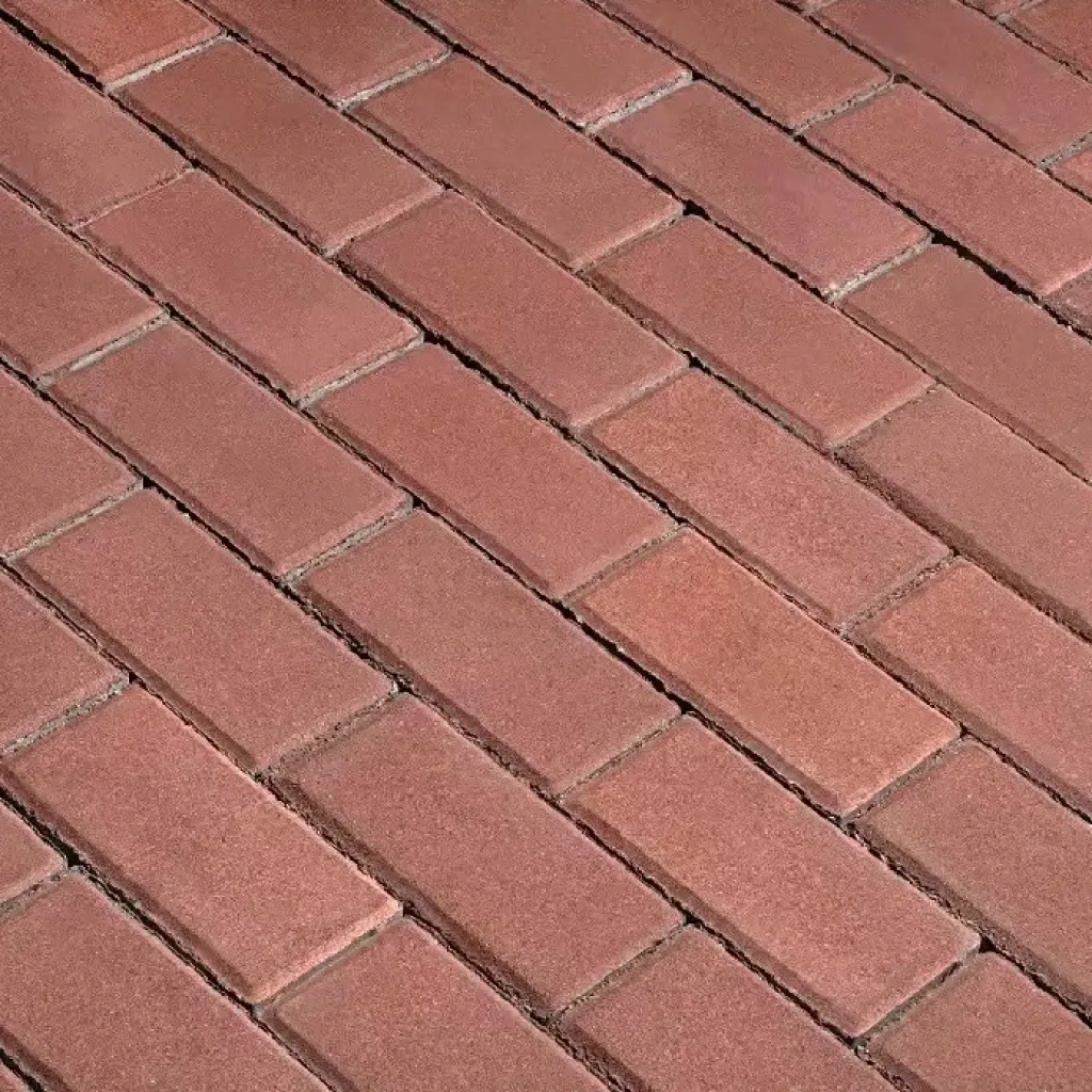 Плитка тротуарная прессованная "Брусчатка", Зенит Черноземье, красная, 40х100х200мм, послойно, 54шт/1.08м2