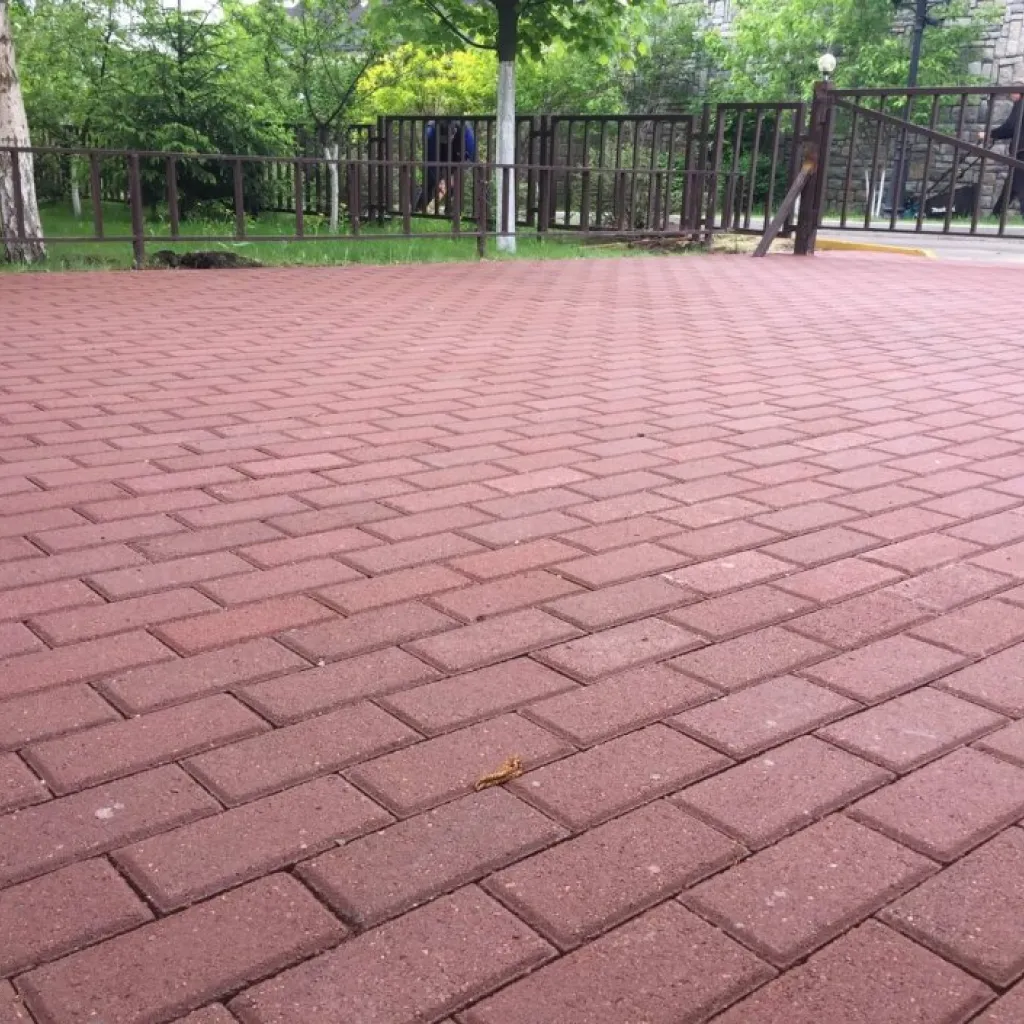 Плитка тротуарная прессованная "Брусчатка", ЯрСтрой, красная, 60х100х200мм, послойно, 60шт/1.2м2