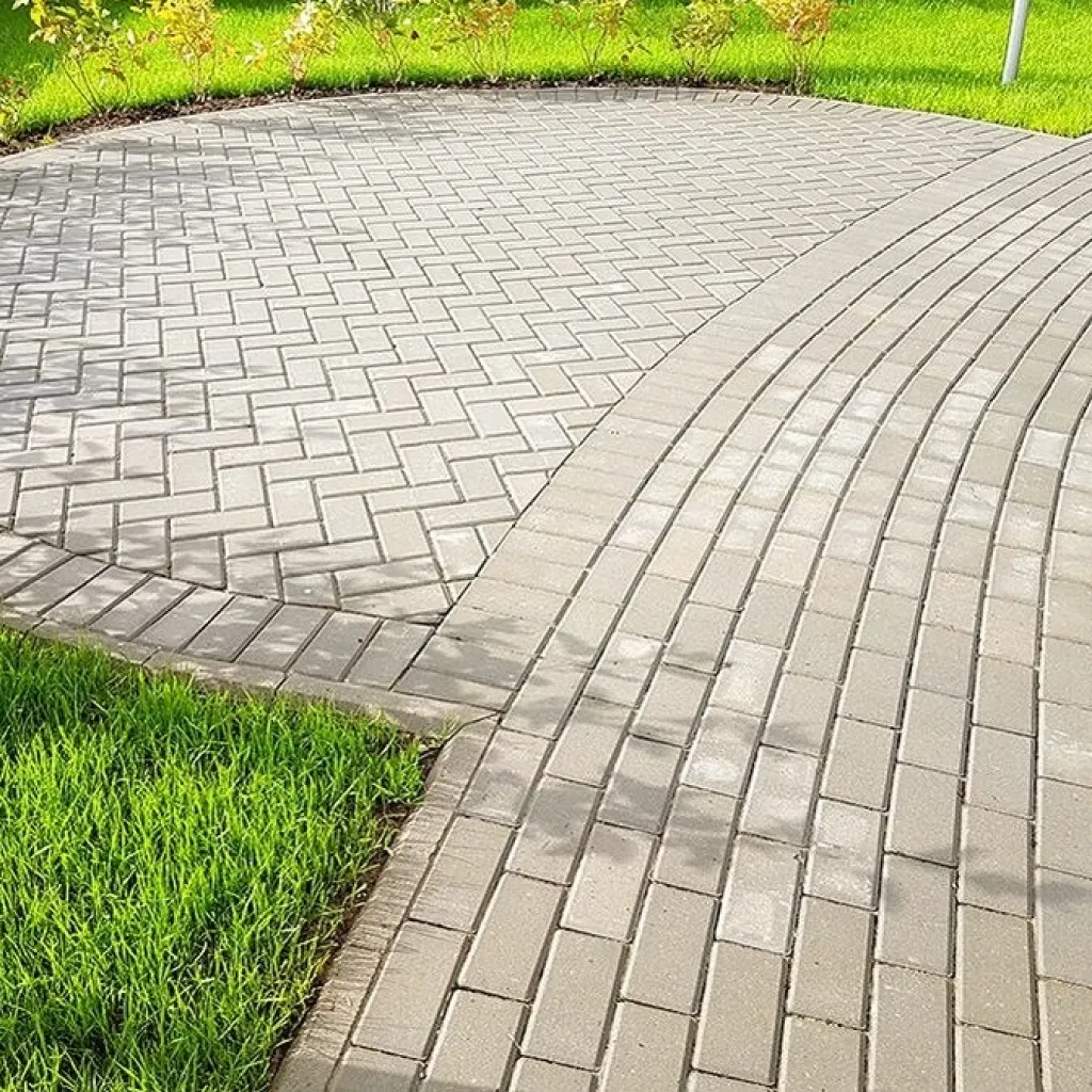 Плитка тротуарная прессованная "Брусчатка", ЯрСтрой, серая, 40х100х200мм, послойно, 54шт/1.08м2