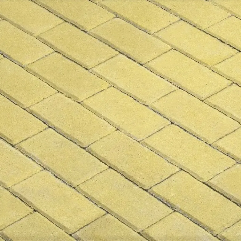 Плитка тротуарная прессованная "Брусчатка", ЯрСтрой, желтая, 60х100х200мм, послойно, 44шт/0.88м2
