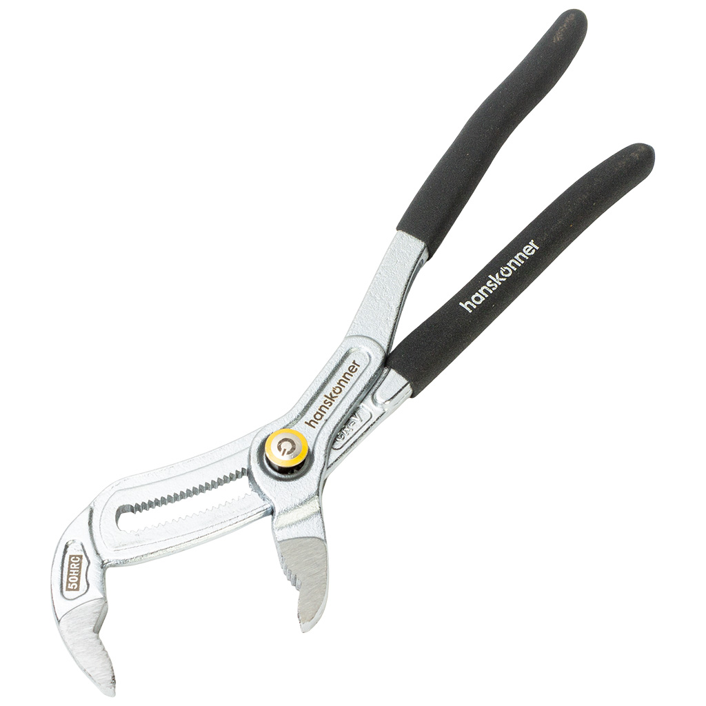 Клещи переставные Hanskonner, кнопочный шарнир, зев 50мм, 250мм