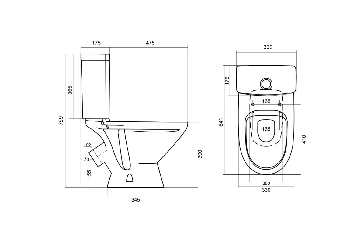 Унитаз-компакт Santek Лига, нижняя подводка, выпуск косой