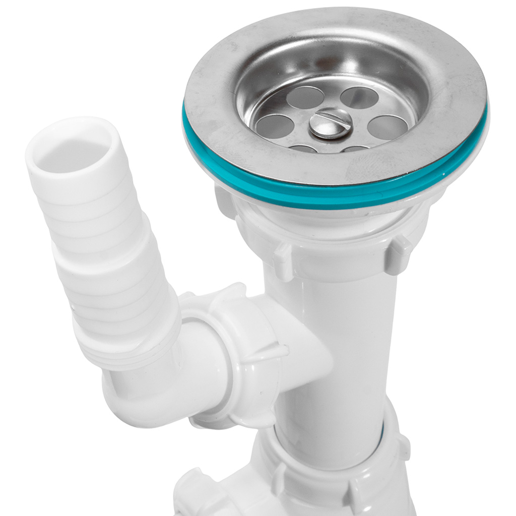 Сифон для мойки Aquant, с выходом под стиральную машину, D40-40/50мм, L700мм