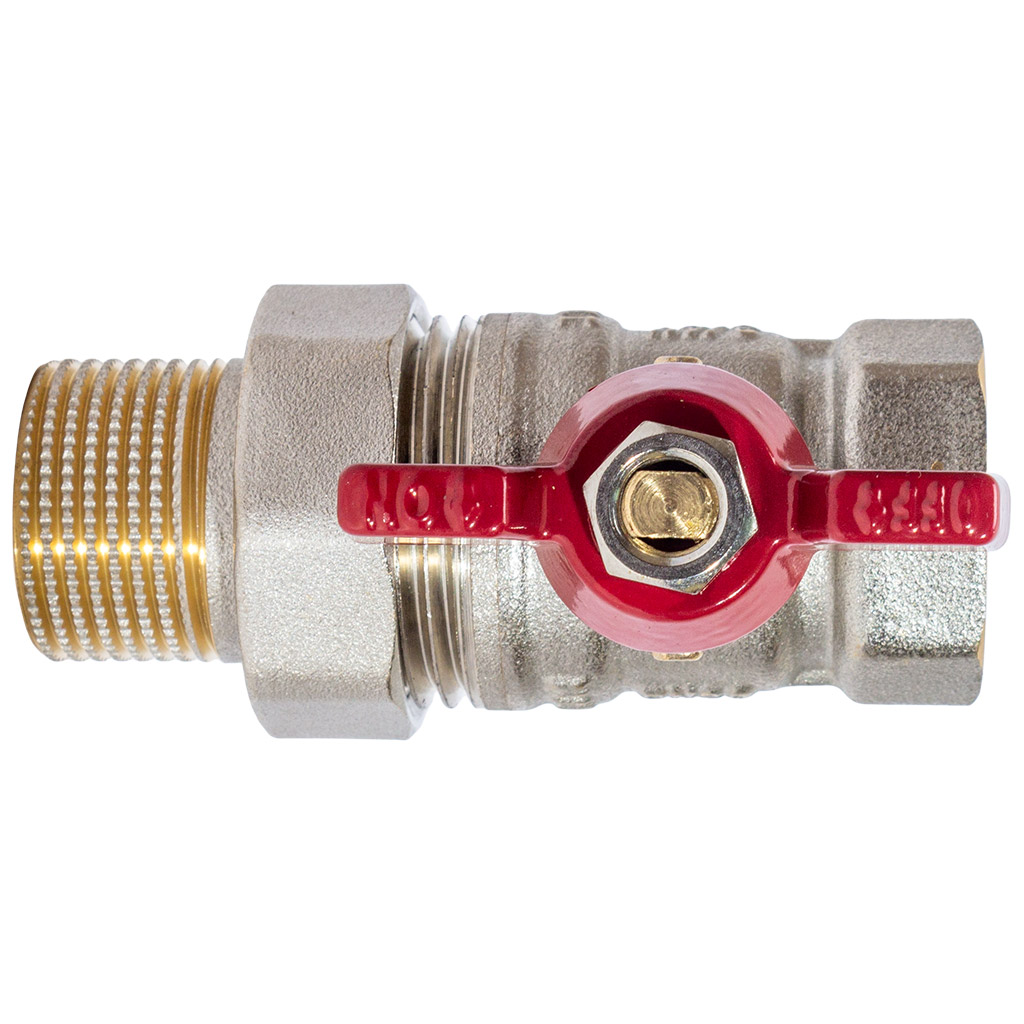 Кран шаровый с американкой для воды TIM, 3/4" г-ш, бабочка