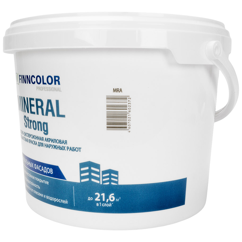 Краска водно-дисперсионная Finncolor Минерал Стронг, для фасадов, матовая, база MRA, 3.9кг