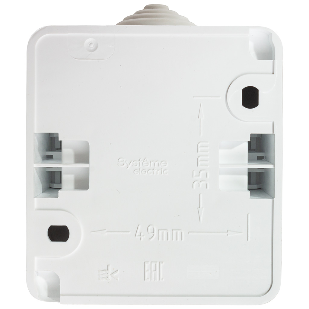 Выключатель открытой проводки Systeme Electric Этюд, 2-клавишный, 10А, IP44, белый