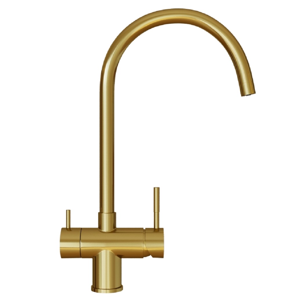 Смеситель для кухни Mixline MLSS-0326G, с фильтром для питьевой воды, золото