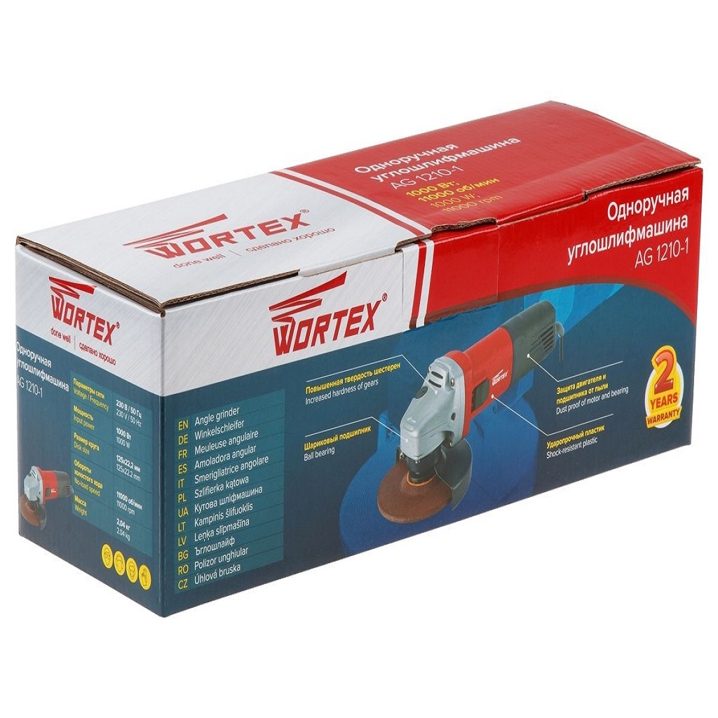 Углошлифовальная машина Wortex AG 1210-1, d-125мм, 1000Вт